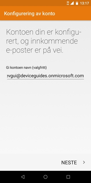 Gi kontoen din et navn og velg NESTE