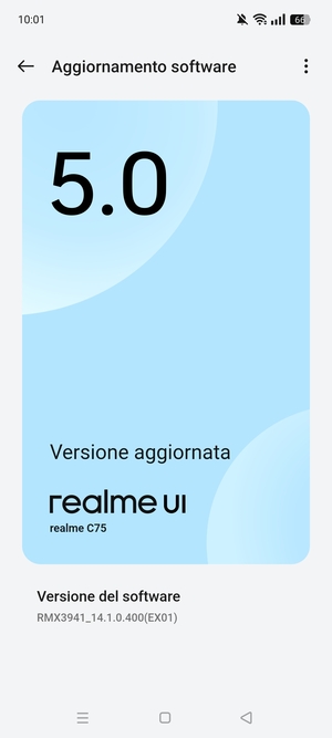 Se il tuo telefono è aggiornato, vedrai la seguente schermata