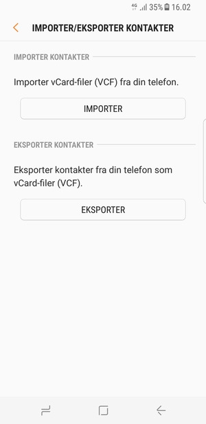 Vælg IMPORTER
