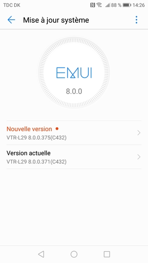 Si votre téléphone n'est pas à jour, suivez les instructions à l'écran.