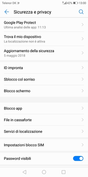 Seleziona Impostazioni blocco SIM