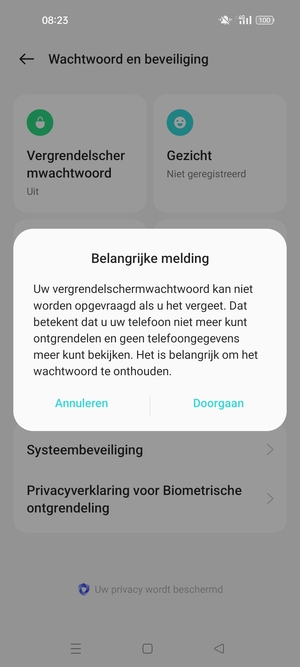 Selecteer Doorgaan