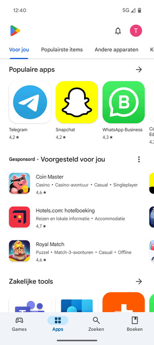 Selecteer Zoeken