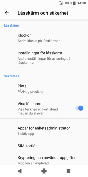 Scrolla till och välj Plats