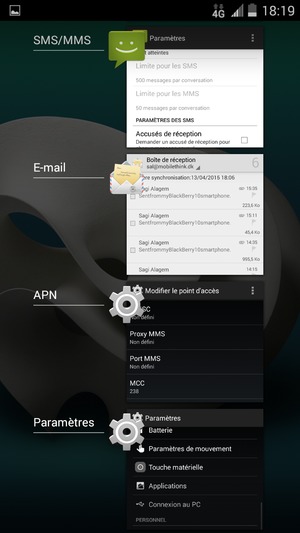 Faites glisser les applis vers la droite pour les fermer