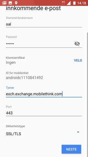 Bla ned og velg NESTE