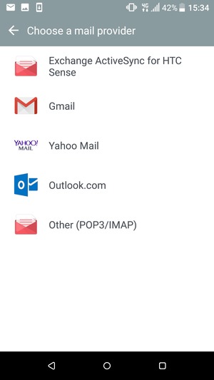 Select Microsoft Exchange ActiveSync for HTC Sense