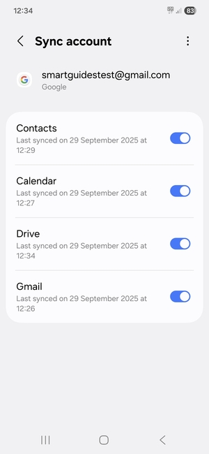 Make sure Contacts is selected