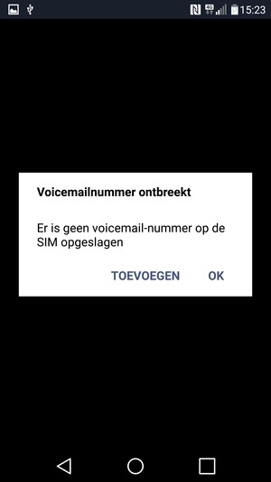 Als uw voicemail niet geïnstalleerd is, selecteert u TOEVOEGEN