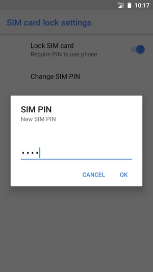 Enter your New SIM PIN and select OK