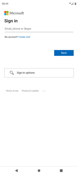 Enter your Email address and select Next