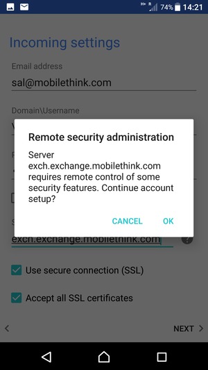 Select OK