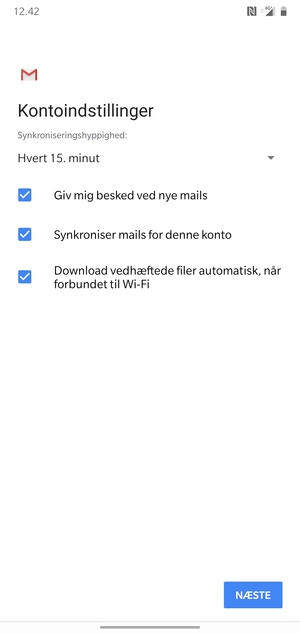 Vælg NÆSTE
