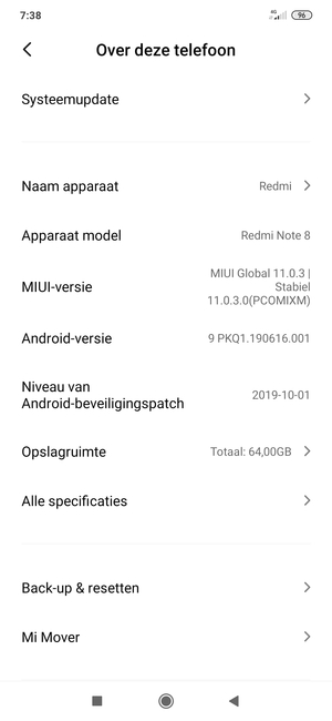 Selecteer Systeemupdate