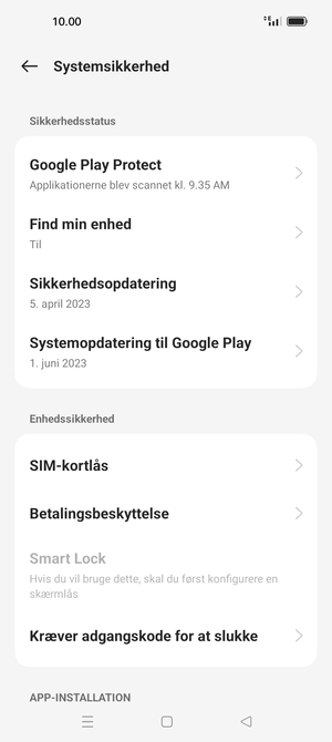 Vælg SIM-kortlås