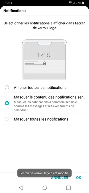 Sélectionnez votre option préférée et sélectionnez OK