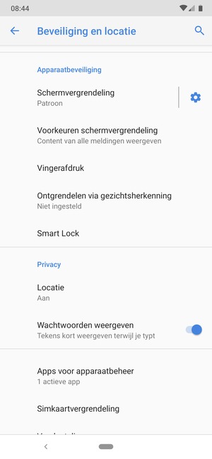 Selecteer Simkaartvergrendeling
