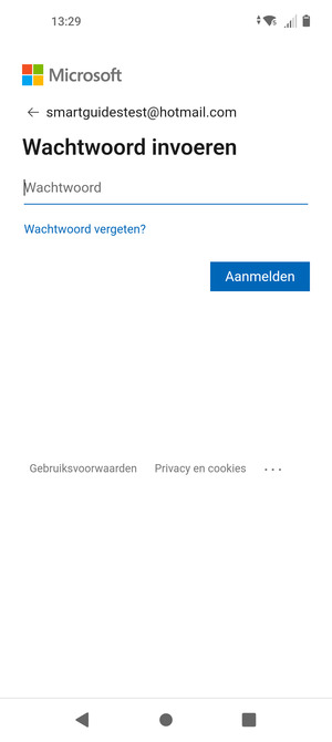 Voer uw wachtwoord in en selecteer Aanmelden