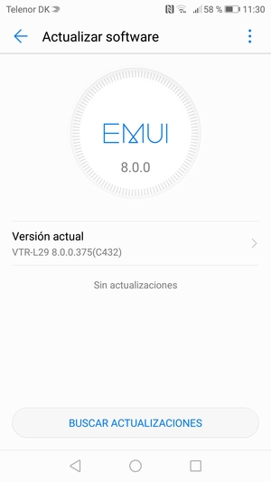 Si su teléfono está actualizado, verá la siguiente pantalla