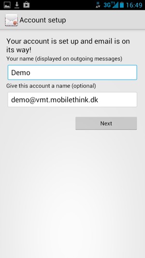 Give your account a name and enter your name. Select Next