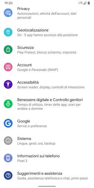 Scorri e seleziona Sistema