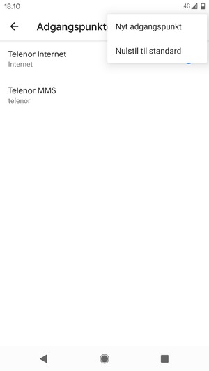 Vælg Nulstil til standard