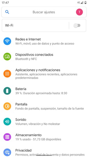 Seleccione Redes e Internet