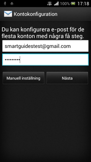 Ange din Gmail- eller Hotmail-adress och lösenord. Välj Nästa