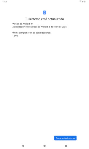 Si su tablet está actualizado, verá la siguiente pantalla