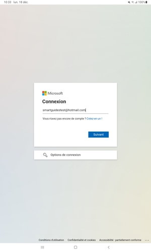 Saisissez votre adresse Hotmail et sélectionnez Suivant