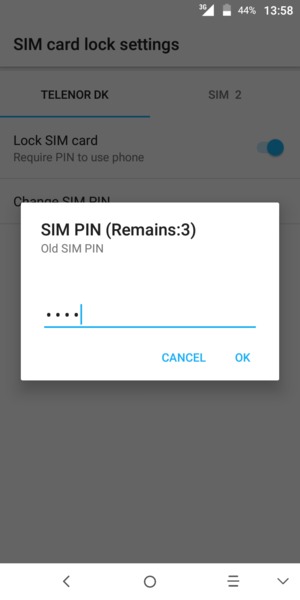 Enter your Old SIM PIN and select OK
