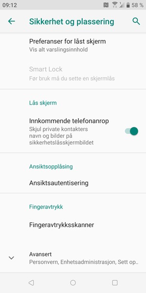 Bla til og velg Avansert