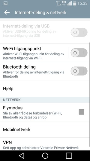 Bla til og velg Mobilnettverk