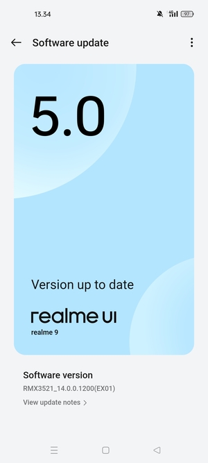 If your phone is up to date, you will see the following screen