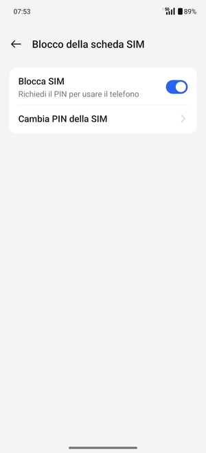 Seleziona Cambia PIN della SIM