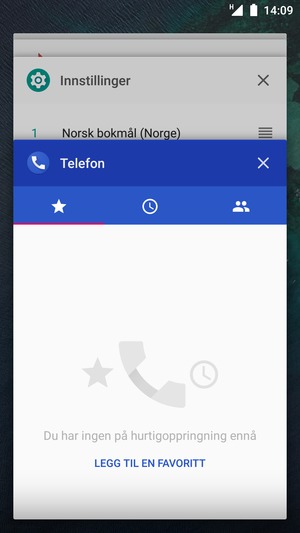 Dra apper til høyre for å lukke dem