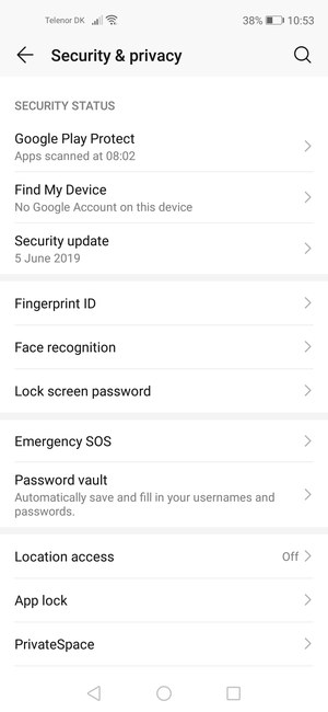 To activate your screen lock, go to the Security & privacy menu and select Lock screen password