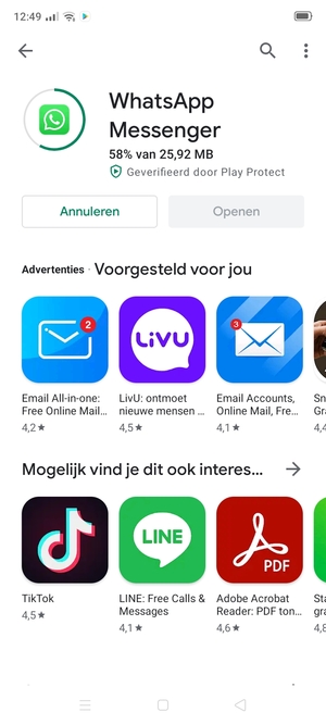 Wacht tot het installatieproces beëindigd is