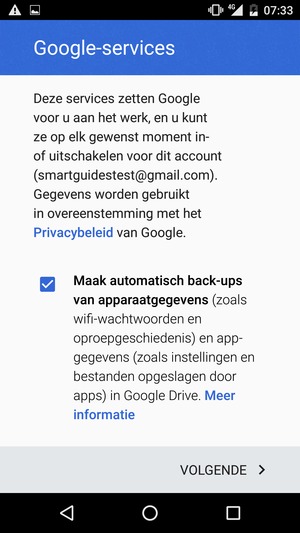 Selecteer VOLGENDE