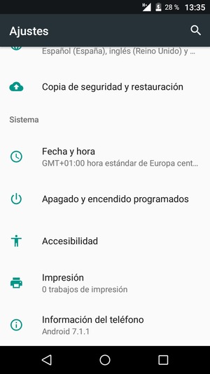 Desplácese y seleccione Información del teléfono