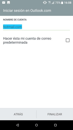 Déle a su cuenta un nombre y seleccione FINALIZAR