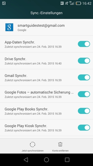 Wählen Sie Jetzt synchronisieren