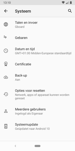 Selecteer Systeemupdate