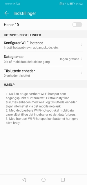 Vælg Konfigurer Wi-Fi-hotspot