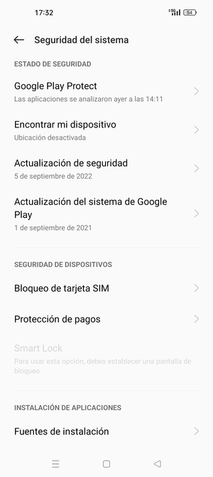 Seleccione  Bloqueo de tarjeta SIM