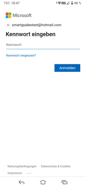 Geben Sie Ihre Passwort ein und wählen Sie Anmelden