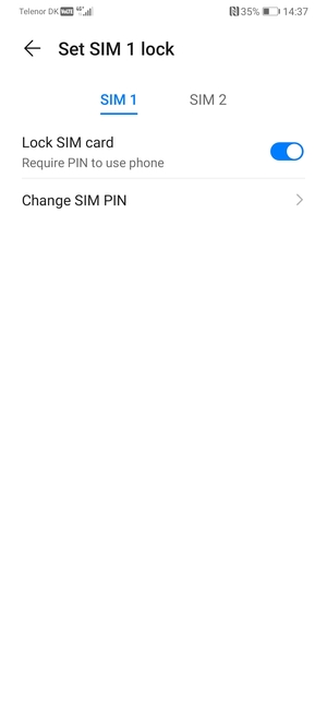 Select SIM 1 or SIM 2 and select Change SIM PIN