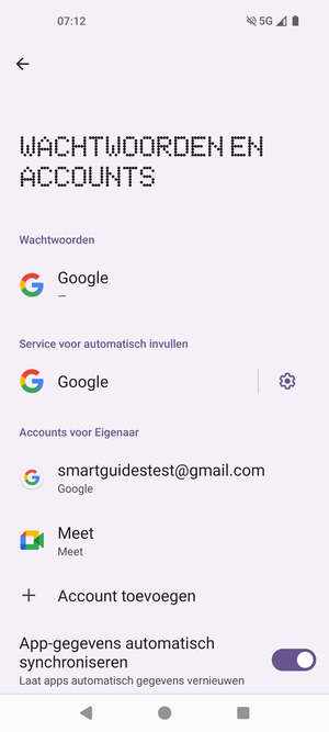 Selecteer uw Google-account