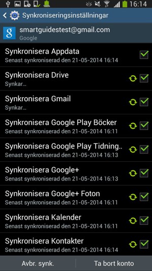 Din information kommer att synkroniseras