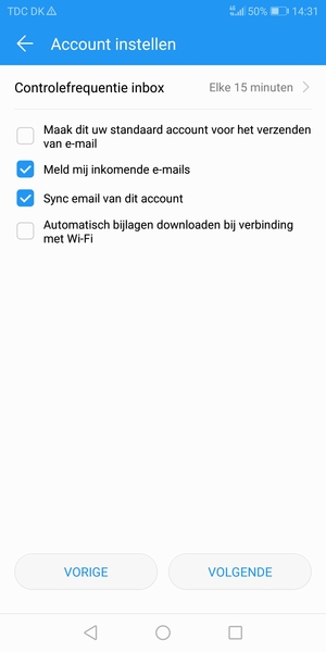 Selecteer VOLGENDE